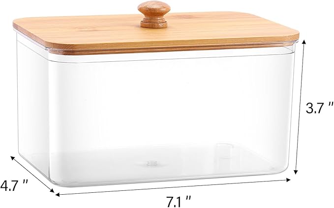 Tbestmax Acrylic Dryer Sheet Holder Container for Laundry Room Dryer Sheet Dispenser with Bamboo Lid