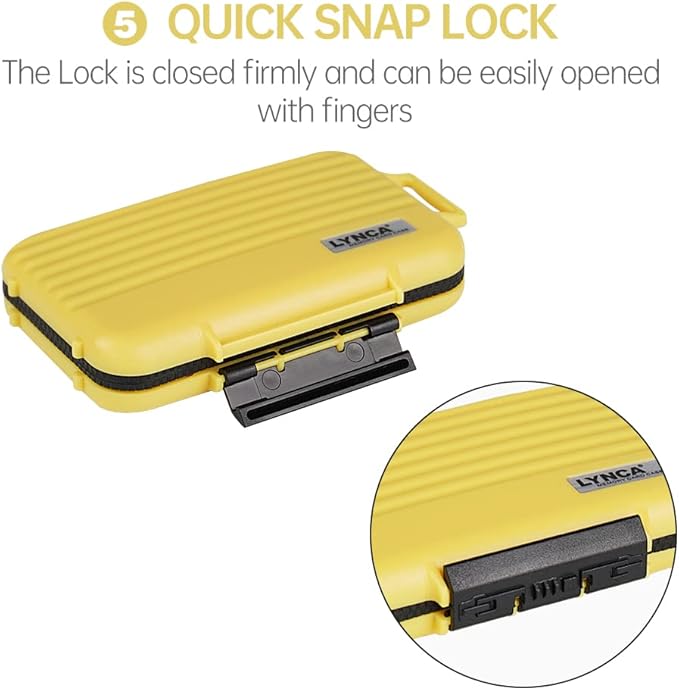 LYNCA 24 Slots Camera Memory Card Case Holder Water-Resistant Anti-Shock SD Card Case Holder Wallet for 8 SD Cards 4 CF Cards 12 Micro SD/TF Cards Storage Box, Compact Memory Cards Wallet (Yellow)
