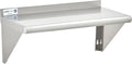 Commercial Wall Shelf - 210 lb. Weight Capacity, 24" W x 12" D, NSF Solid, Stainless Steel (29N-011)