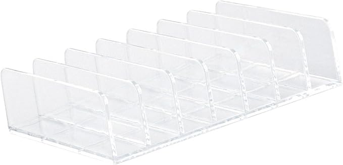 JUOPZKENN Eyeshadow Palette Makeup Organizer, Clear Plastic Makeup Palettes Organizer Divided Sections Cosmetics Stand Rack Holder For Eyeshadows Blush 7 Slots(Small)