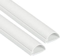 D-Line Half Round Cord Hider, Patented Cable Cover, Hide TV Wall Mount Wires, Raceway for Cords, Decorative Wire Covers, Paintable, Adhesive Cable Concealer - 2X 1.18in W x 0.59in H x 39in L - White