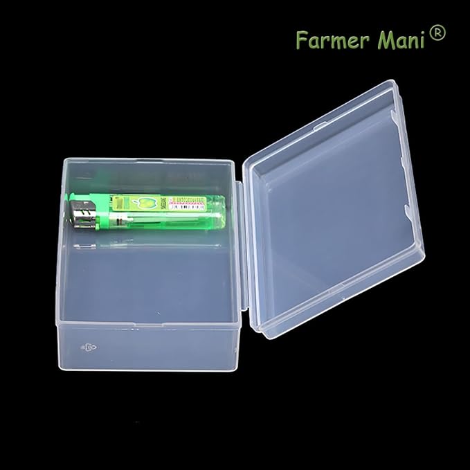 2 Pack 5.24x3.31x1.58 Inches Rectangular Clear Small Plastic Storage Containers Box with Hinged Lid for Small Items and Other Craft Projects