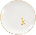 COLLECTIVE HOME - Ceramic Jewelry Tray, Decorative Trinket Dish for Rings Earrings Necklaces Bracelet Watch Keys, Birthday Mother's Day Christmas Gift for Women, 4.75", Glossy (k)