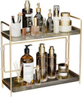 LEEDA 2 Tier Bathroom Counter Shelves, Countertop Shelf Organizer for Bathroom & Vanity, Large Capacity Skincare Organizers,Countertop Organizer for Makeup, Lotion, Kitchen Corner & Dresser Storage