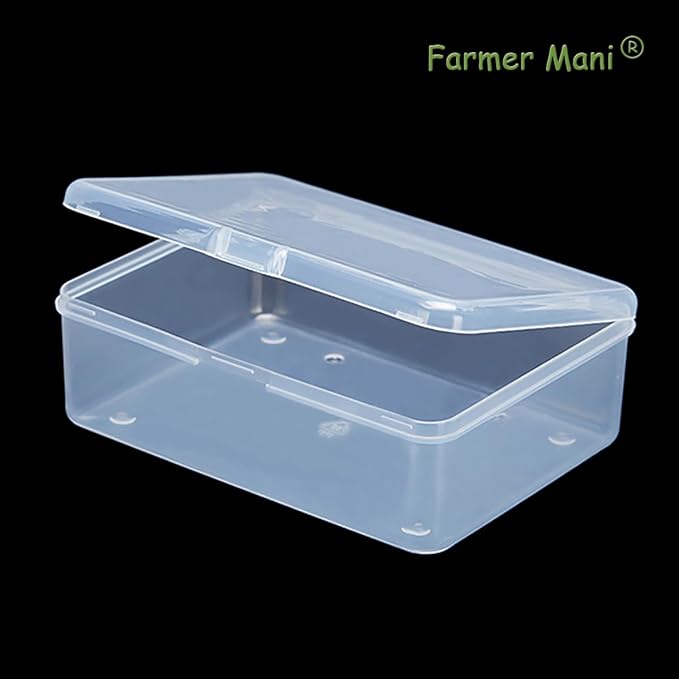 2 Pcs (5.51x4.02x1.89 inch) Small Plastic Storage Containers Box with Lid, Rectangular Clear Box for Collecting Small Items, Beads, Game Pieces, Business Cards, Crafts Accessories