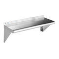 ROCKPOINT Stainless Steel Shelf 10 x 36 Inches 240lb, NSF Metal Commercial Shelves Wall Mount Floating Shelving with Backsplash for Restaurant, Kitchen, Home and Hotel, Silver