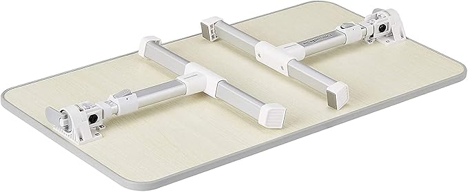 Amazon Basics Adjustable Tray Table Lap Desk Fits up to 17-Inch Laptop, Medium, 12"x20", Cream