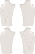Necklace Bust Display Stand, Necklace Holder, Pendant Chain Necklace Organizer for Women (Beige Velvet, S 4PCS)