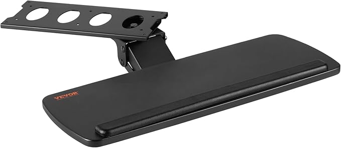 VEVOR Under-Desk Keyboard Tray, Adjustable for Height and Tilt, Slide-Out Design, Spacious 25x9.8 Inch Surface, Ideal for Home and Office Use