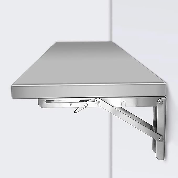 Stainless Steel Folding Table,Wall-Mounted Drop Leaf Table,Wall Mounted Folding Table for Laundry Room,Modern Home Office Fold Up Table Desk,Folding Design,Space Saving. (Size : L80*W30cm)