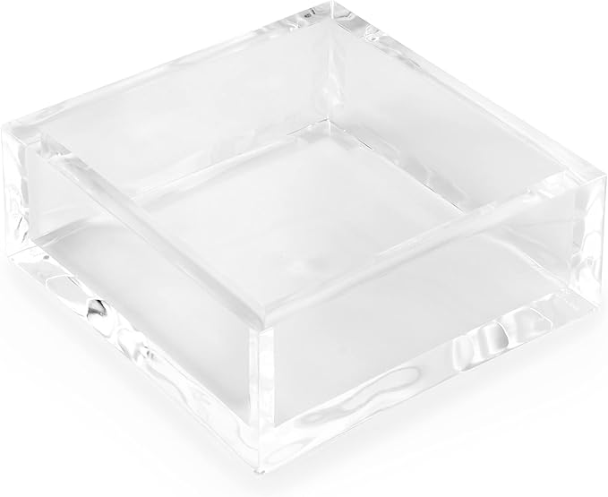 Huang Acrylic Clear Square Paper Napkin Holder | For Cocktails, Hosting, Picnics, Weddings, Parties | Long Lasting Premium Acrylic Construction