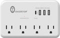 Overtop Wall Outlet Extender Surge Protector with 4 AC Outlets, 4 USB Ports(1 USB C) Multi Plug Expander Charger for Home, Dorm, Classroom, Travel