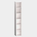 6 Cube Storage Organizer, 6 Tier Vertical Cube Bookcase Freestanding Storage Display Organizer for Home Office, Six Cubes Open Shelf Bookshelf (White, 6 Cube)