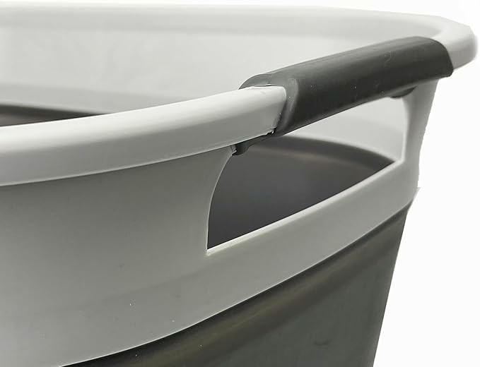 SAMMART 40L (10.5 Gallon) Collapsible Plastic Laundry Basket - Foldable Pop Up Storage Container/Organizer - Portable Laundry Hamper - Space Saving (1, Grey)