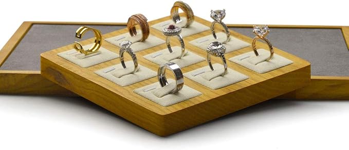 Jewelry Tray Solid Wood Display Stand Ring Storage Jewelry Ring Display Props Tray