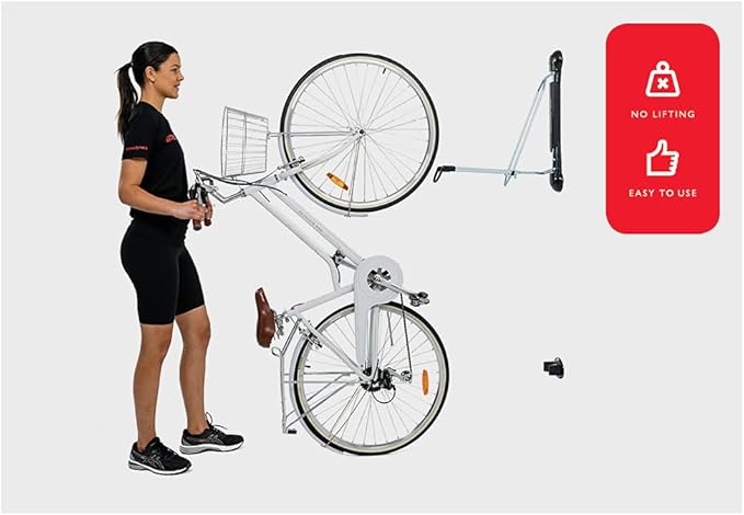 Steadyrack Bike Rack - Easy Lift Swivel Bike Wall Mount, Vertical Storage Solution for Bicycles with Fenders or Mudguards, Garage Bicycle Rack Wall Mount for Home