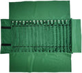 Portable Jewelry Roll Untangled Secure Necklace Travel Storage Bag Displays Holder 16 Chain (gray PU and green)