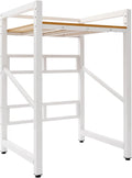 Washer Dryer Stacking Rack Stand, Heavy Duty Washing Machine Shelf with Adjustable Design, Load Capacity 660 lbs, Washer&Dryer Storage Shelf for Kitchens, Bathrooms, Laundry Rooms (White+Yellow)