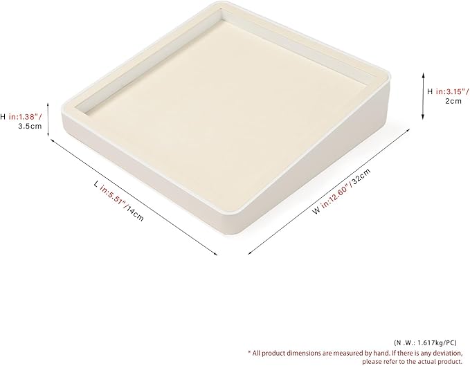 Oirlv Microfiber Jewelry Tray Showcase Display Necklace Bracelet Ring Showcase Display Empty Plate(Beige)