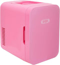 JOYSTAR 10 Liter/12 Cans Mini Fridge for Bedroom, Office, Dorm & Car, Portable Small Refrigerator for Skincare, Makeup, Beverage, Drinks, Thermoelectric Cooler & Warmer, Glass Door, Pink