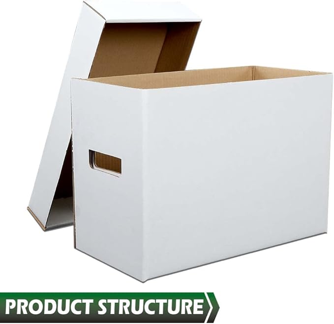 GRAND ORANGE 5 Pack Comic Book Storage Boxes, Holds 150-175 Comics Moistureproof Comic Box Collapsible and Stackable Comic Short Box, White