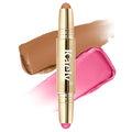 Kaely Contour Blush Multiuse Stick Makeup, Cream Bronzer Contouring Sticks Palette Face Make Up Kit, Ultra-Creamy Radiant Finish Formula, Vegan & Cruelty-free, 02 Berry Tan