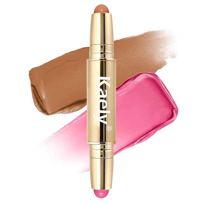Kaely Contour Blush Multiuse Stick Makeup, Cream Bronzer Contouring Sticks Palette Face Make Up Kit, Ultra-Creamy Radiant Finish Formula, Vegan & Cruelty-free, 02 Berry Tan