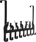 Wintek Over the Door Hook Hanger, Heavy Duty Organizer Rack for Towel, Hat,Hoodies,Coat , Cloth,Bag - 8 Hooks (Black)