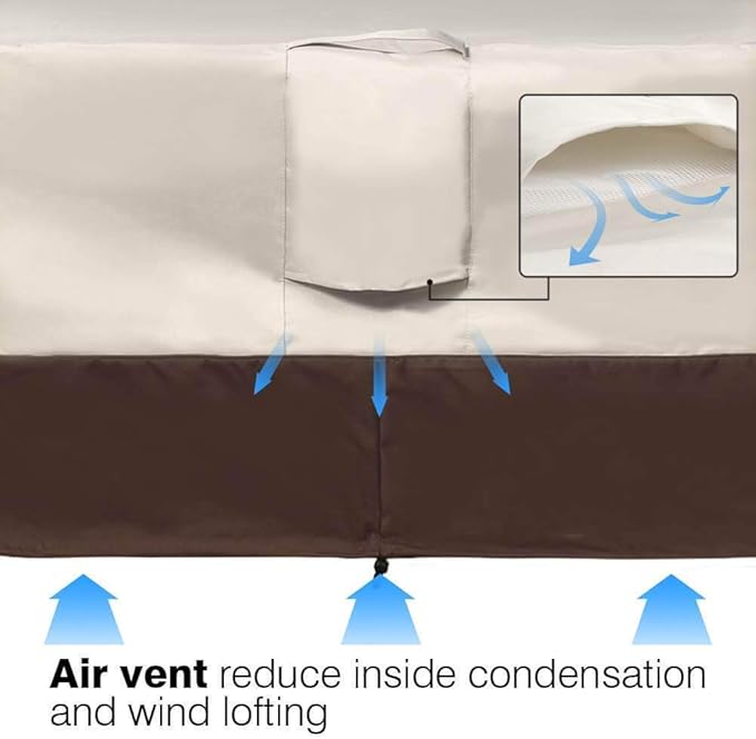 Vailge Patio Chair Covers, Lounge Deep Seat Cover, Heavy Duty and Waterproof Outdoor Lawn Patio Furniture Covers (Small, Beige & Brown)
