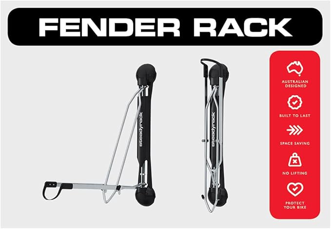 Steadyrack Bike Rack - Easy Lift Swivel Bike Wall Mount, Vertical Storage Solution for Bicycles with Fenders or Mudguards, Garage Bicycle Rack Wall Mount for Home