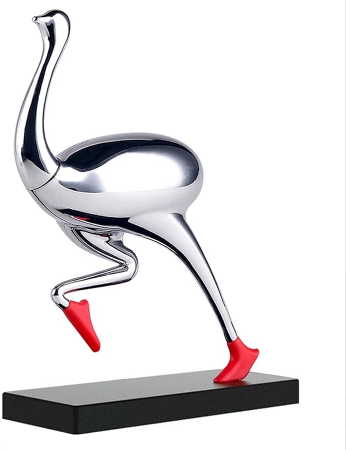 Running Ostrich Magnetic Paper Clip Holder and Jewelry Storage Organizer, for Paperclips, Staples, Push Pins, Hairclips, Decorative Desk Accessory for Home Office (Lamb)