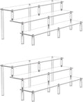 Acrylic Riser Display Shelf,3 Tier Display Riser for Amiibo Funko POP Figures,Display Stand Large Risers for Display Cupcake Perfume Organizer Cologne Makeup Collection Countertop Tabletop(2 PACKS)