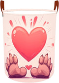 Laundry Baskets 15.7x19.7 Inch Large Paw Print Heart Design Collapsible Laundry Hamper with Handles Oxford Fabric Clothes Storage Bin Foldable Dirty Clothes Organizer for Bedroom Bathroom Dorm