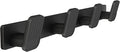Coat Rack Wall Mount Coat Hooks - Black Hook Rack Wall Mount with 4 Hooks Aluminum Wall Rack Hooks for Hanging Coat Hat Bag Towel Hanger Rustproof Coat Holder