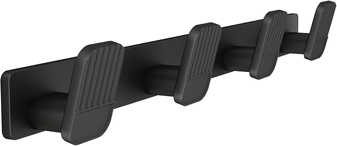 Coat Rack Wall Mount Coat Hooks - Black Hook Rack Wall Mount with 4 Hooks Aluminum Wall Rack Hooks for Hanging Coat Hat Bag Towel Hanger Rustproof Coat Holder