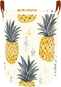 Laundry Baskets 15.7x19.7 Inch Pineapple Tropical Design Collapsible Laundry Hamper with Handles Oxford Fabric Clothes Storage Bin Foldable Dirty Clothes Organizer for Bedroom Bathroom Dorm