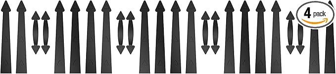 ZEKOO Garage Door Magnetic Decorative Hardware Kit, 8 Hinges 4 Handles Door Carriage Accents for 2 Car Garage, Color Black (Pack of 2)