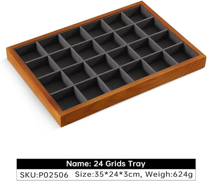 Earring Storage Tray, Wood Jewelry Organizer Tray,Black Stackable Jewelry Trays,Premium Wood Earring Display