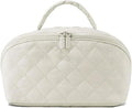 Travel Makeup Bag, Wide Open Expandable Lay-Flat Cosmetic Case, Padded Organizer for Toiletries & Brushes Large Capacity with Compartments