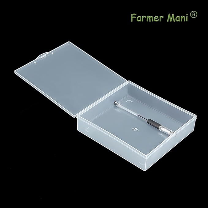 Clear Polypropylene Rectangle Beads Storage Containers Box (5.87 x 6.34 x 1.5 inch) with Lid for Collecting Small Items, Beads, Game Pieces, Business Cards, Crafts Accessories