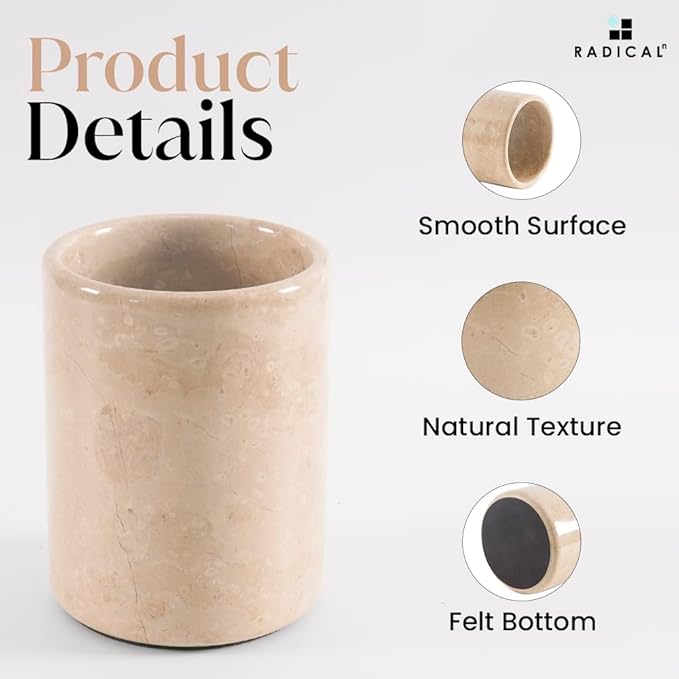 Radicaln Marble Wine Chiller Verona 6.5" Inches Handmade Insulated Cooler For Champagne - Wine Bottle Holder & Beverage Cooler For Bar Accessories