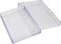 50 Pack Clear Acrylic Card Storage Boxes with Lids – 3 1/2" L x 2 1/2" W x 1/2" H Baseball Card Storage Box, Sports Card Boxes and Magic Card Storage Box – Made in USA
