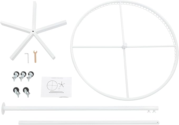 360° Rotatable Round Clothes Rack, Floor Standing Rotating Clothes Rack, 45.7-74.8in Height Adjustable, Floorstanding Multifunctional Coat Stand for Retail Stores, Gift Stores