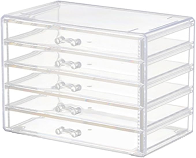 Space Saving Acrylic Cosmetic Storage Drawers Multi Drawers Acrylic Organizer Modern Jewelry Organizer for Organizing Cosmetics and Jewelry
