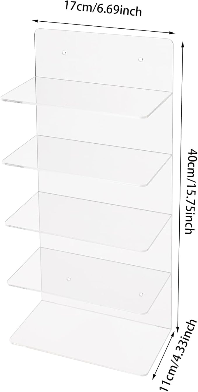 JOMCYDM 2PCS Sunglasses Holder Rack, 5 Tier Eye Glasses Shelf, Clear Acrylic Eye Glasses Shelf for Boutiques, Optometry Stores, Retail Stores, Eyeglasses Stores