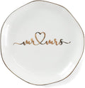 Mr.& Mrs Wedding Ring Dish-Jewelry Dish Tray-Ceramic White