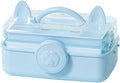 Bow Knot Hair Accessories Organizer Box - Cute Dust Proof Childrens Jewelry Storage Box, 3 Layers Plastic Storage Box for Clips, Headbands, Bands, Jewelry, etc