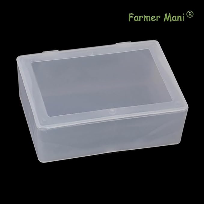 2 Pieces Rectangle Small Plastic Box Containers (5.2 x 3.86 x 1.69 inches) with Double Buckle for Collecting Small Items, Beads, Game Pieces, Business Cards, Crafts Accessories