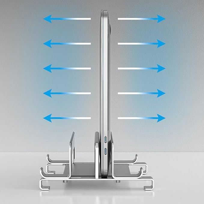 Vertical Laptop Stand Holder, Compatible Desktop Laptop Holder, Adjustable Notebook Dock, 3 in 1 Computer Stand for Laptop/Tablet