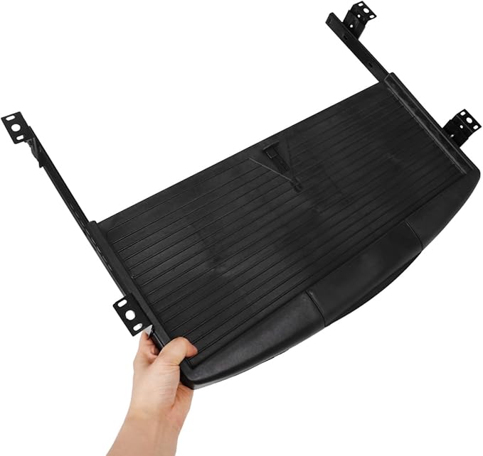 Under Desk Keyboard Tray with Adjustable Height, Ergonomic Slide-Out Keyboard Organizer, Black ABS Holder for Home and Office Use
